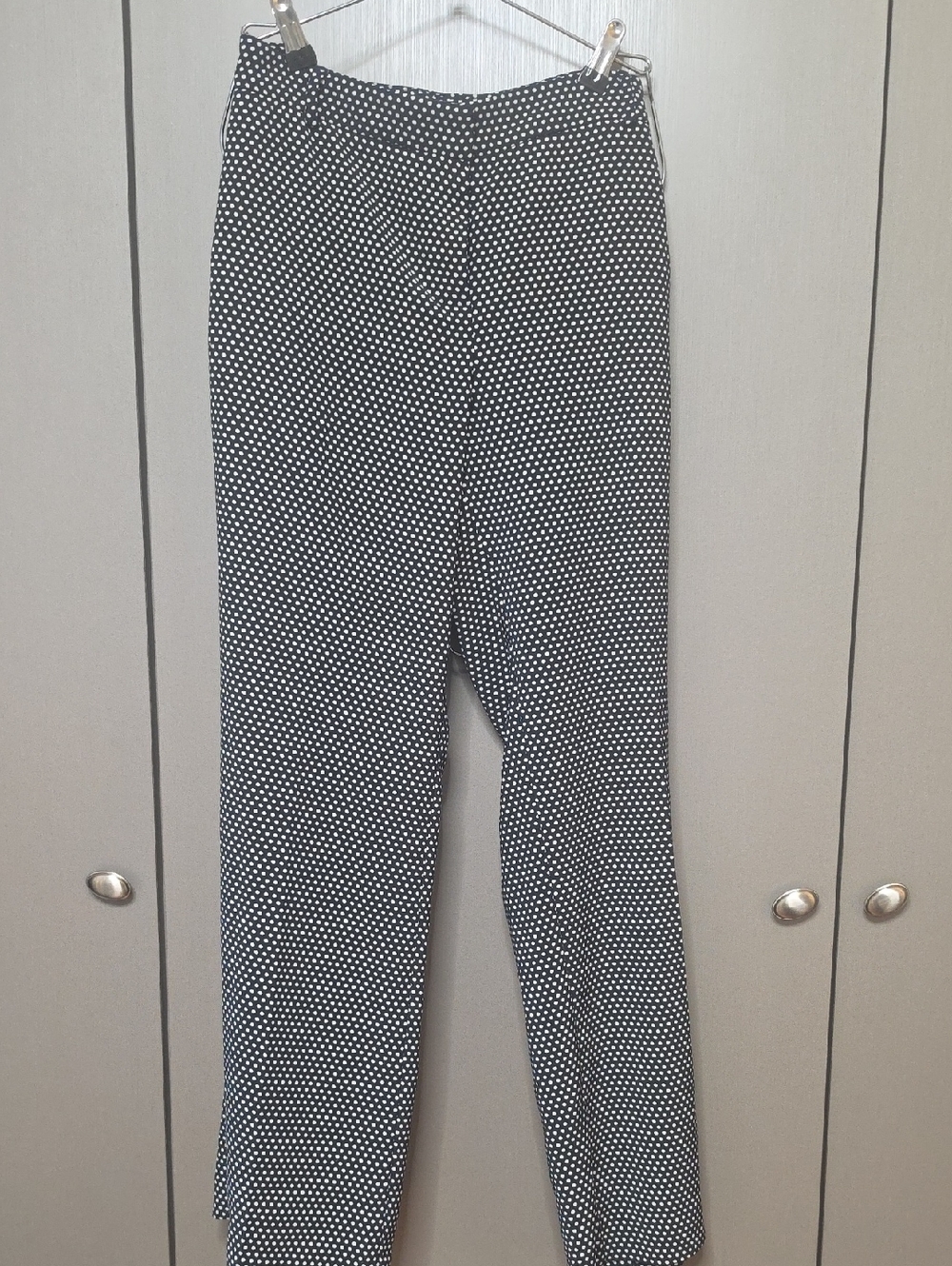 Charter Club Black & White Polka Dot Straight-Leg Pants Size 14P